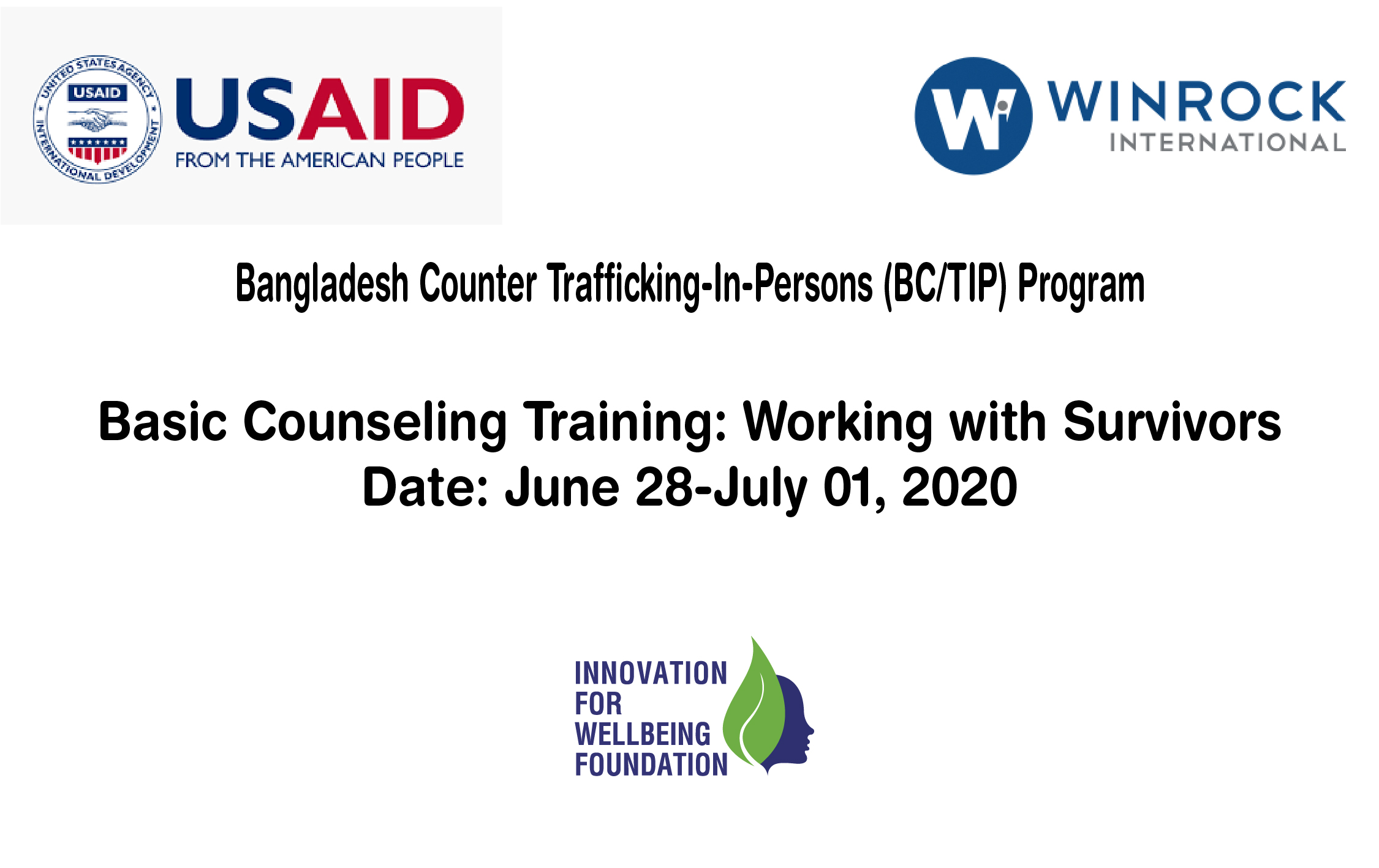 Basic Counseling Training: Working with Survivors